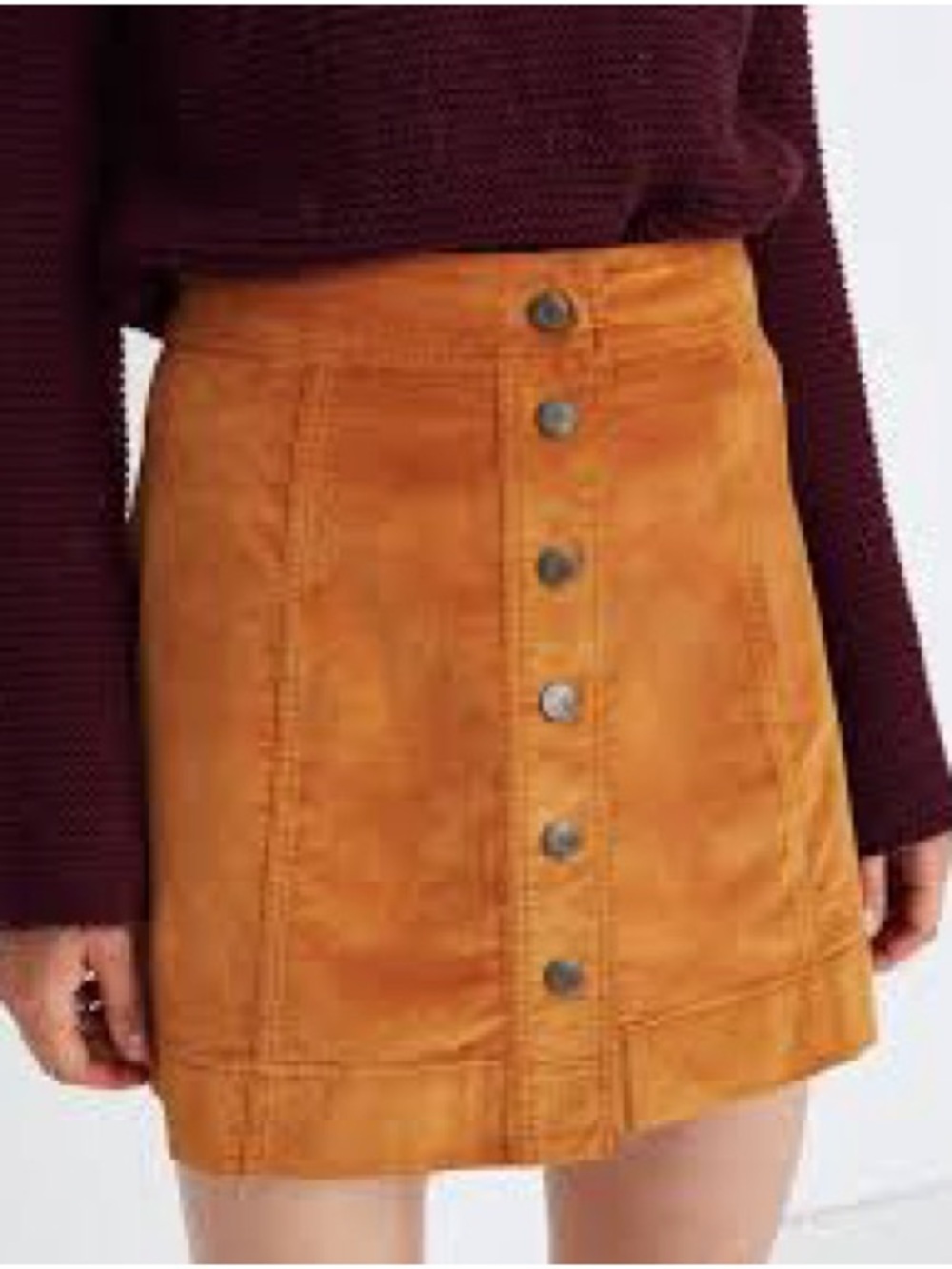 Madewell Velveteen A-Line Mini Skirt — Size 4 Golden Pecan